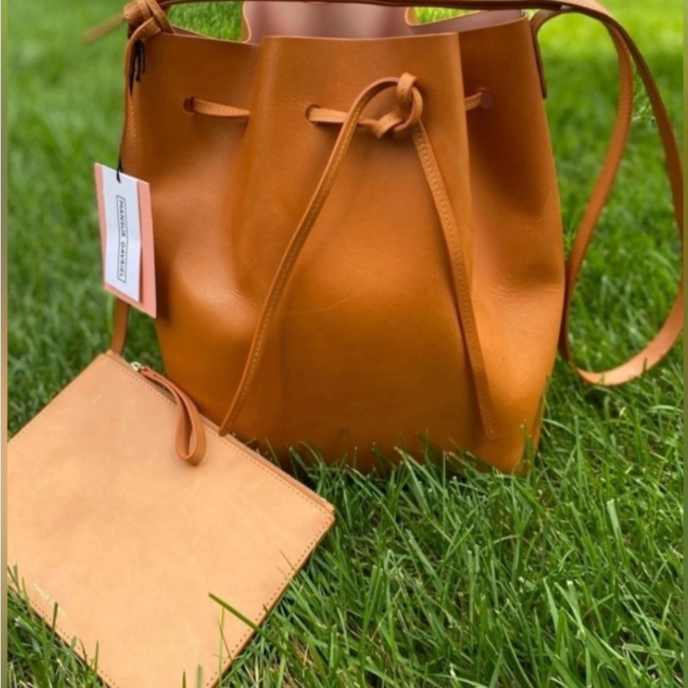 Mansur Gavriel Caramel Leather Shoulder Bag